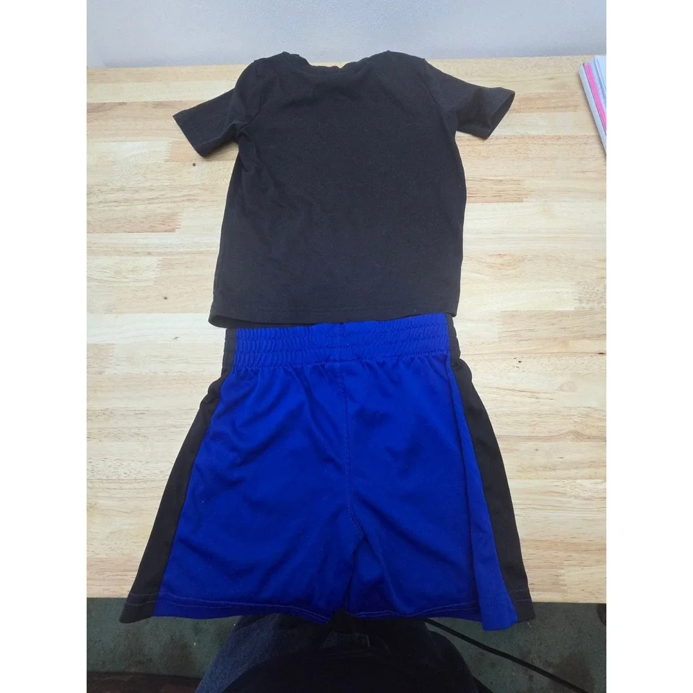 Puma Toddler 2T Matching Set – Black Logo Tee + Blue Athletic Shorts‎ - Picture 4 of 6